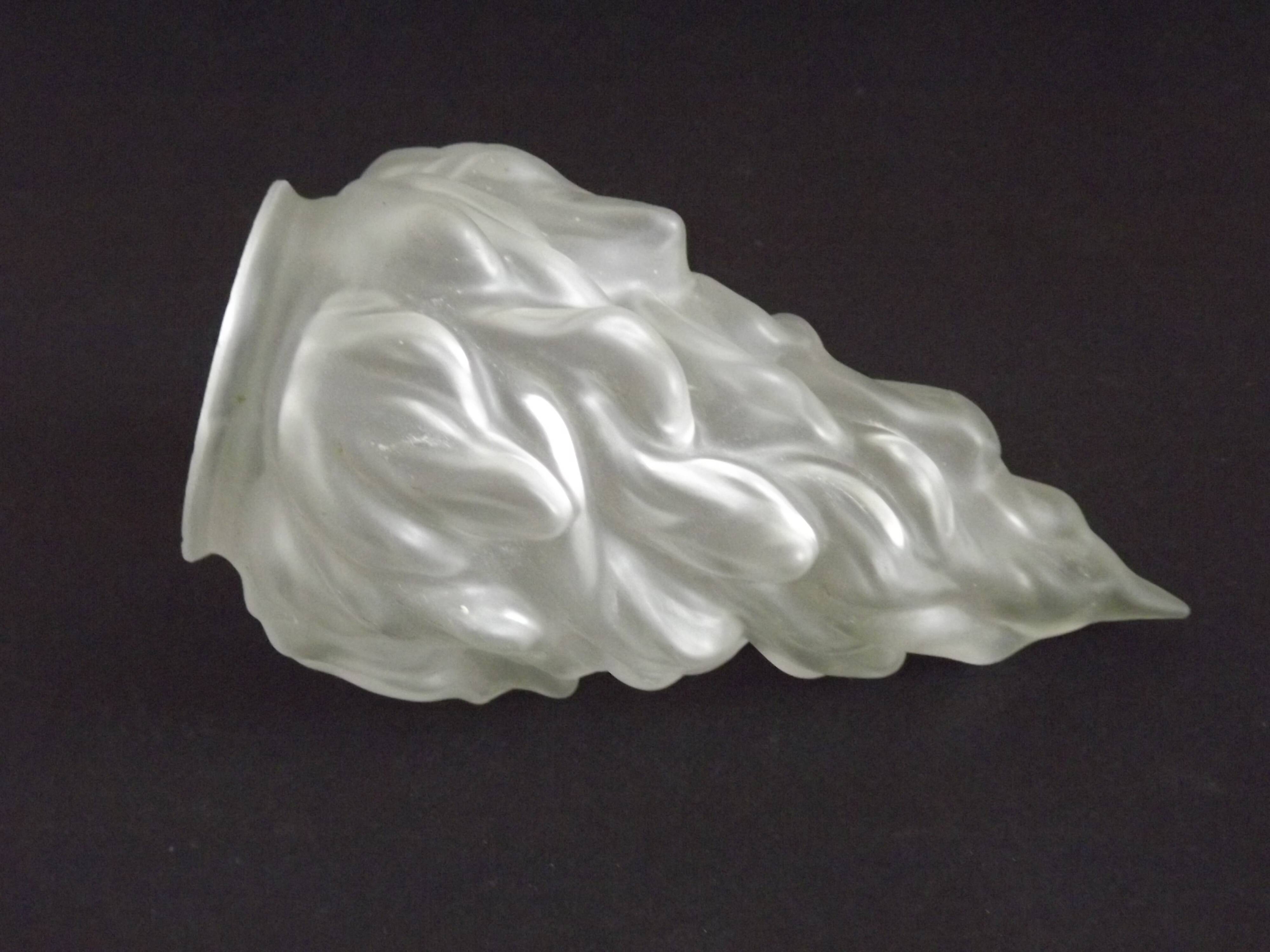 French Art Deco Opaque Glass Flame Shade • Vintage Lamp Shade Replacement