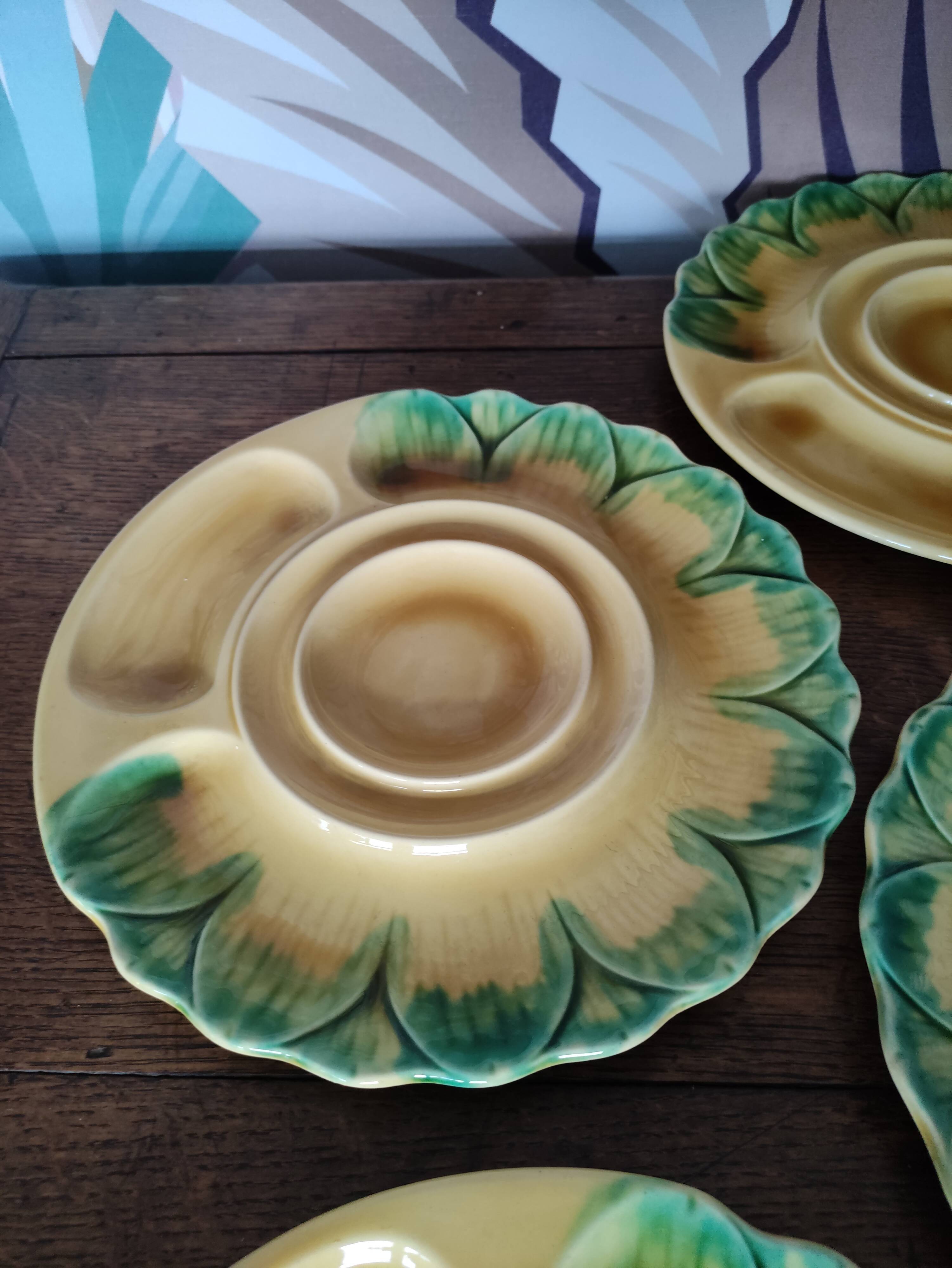 Series of 6 Orfinox Artichoke Plates