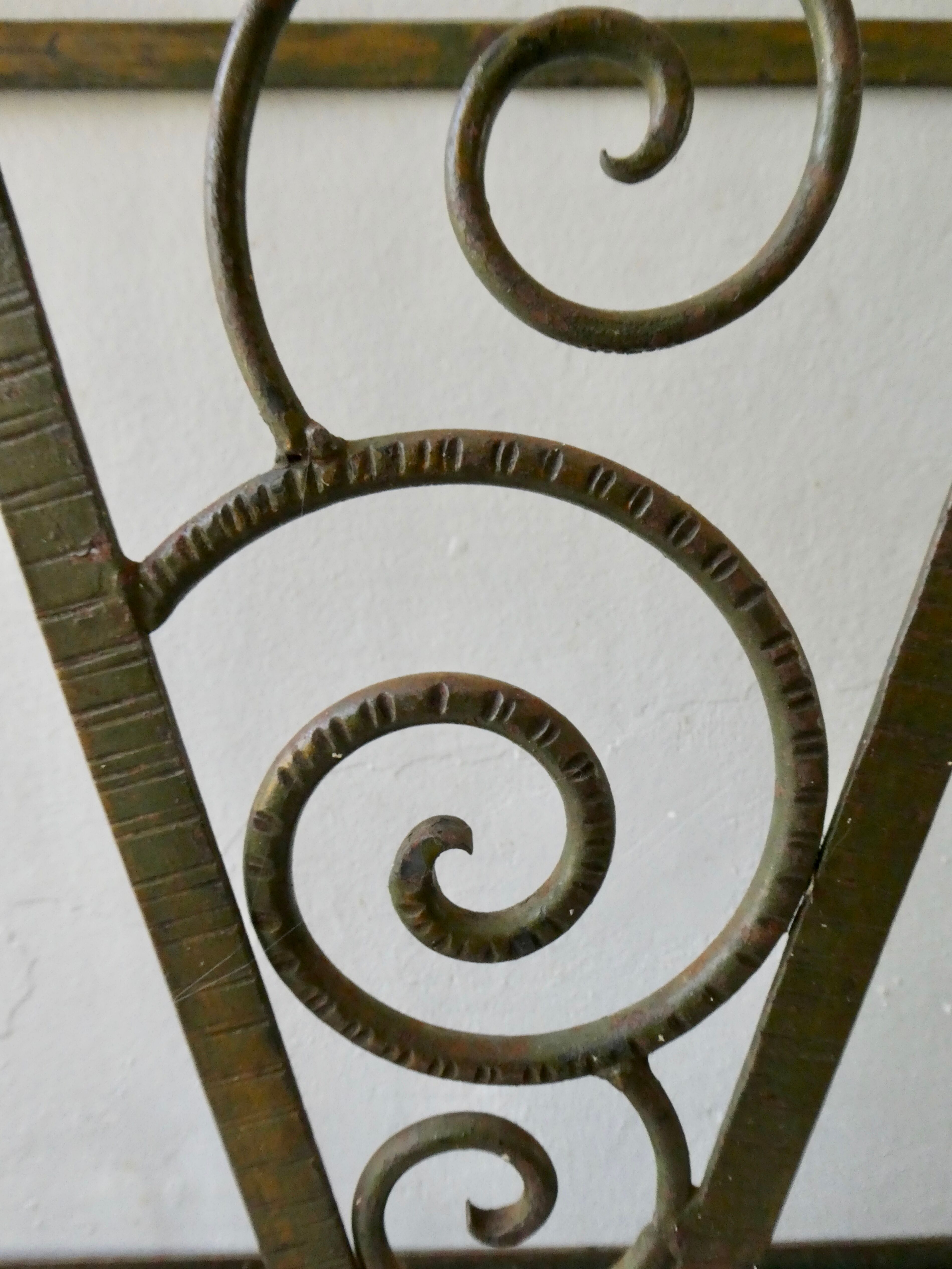 Hammered metal umbrella holder, Art Deco
