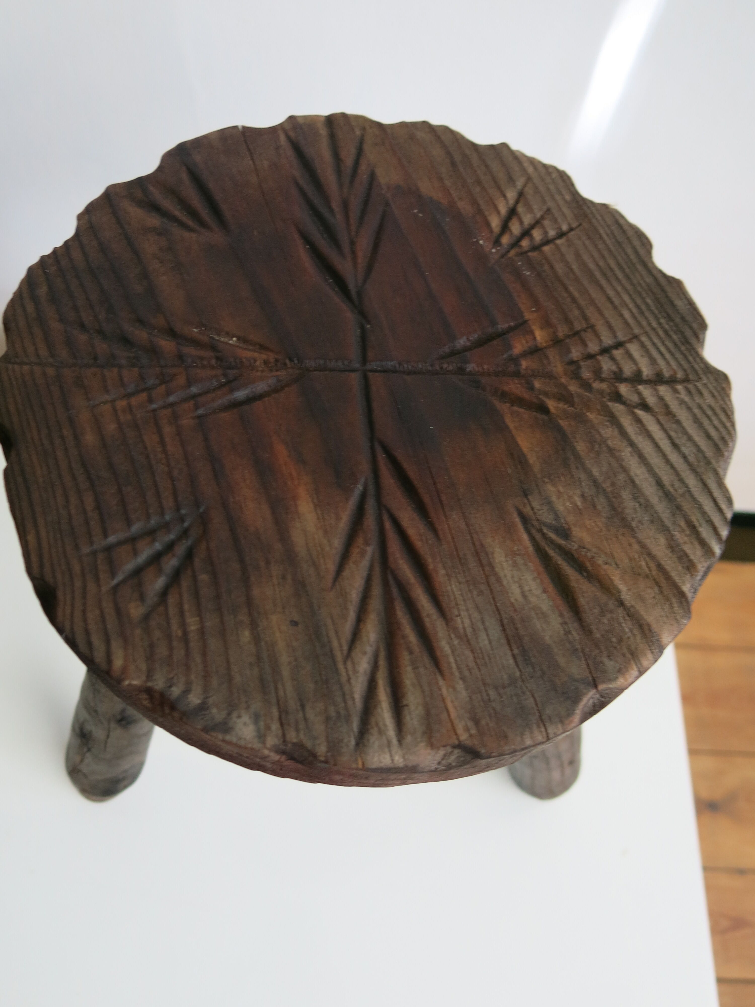 Carved wooden stool