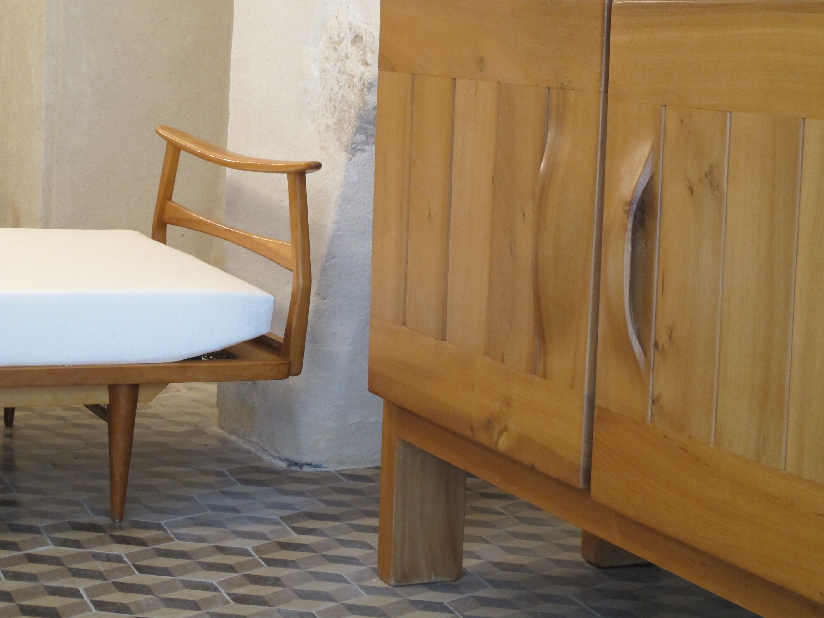 Lit scandinave bois blond