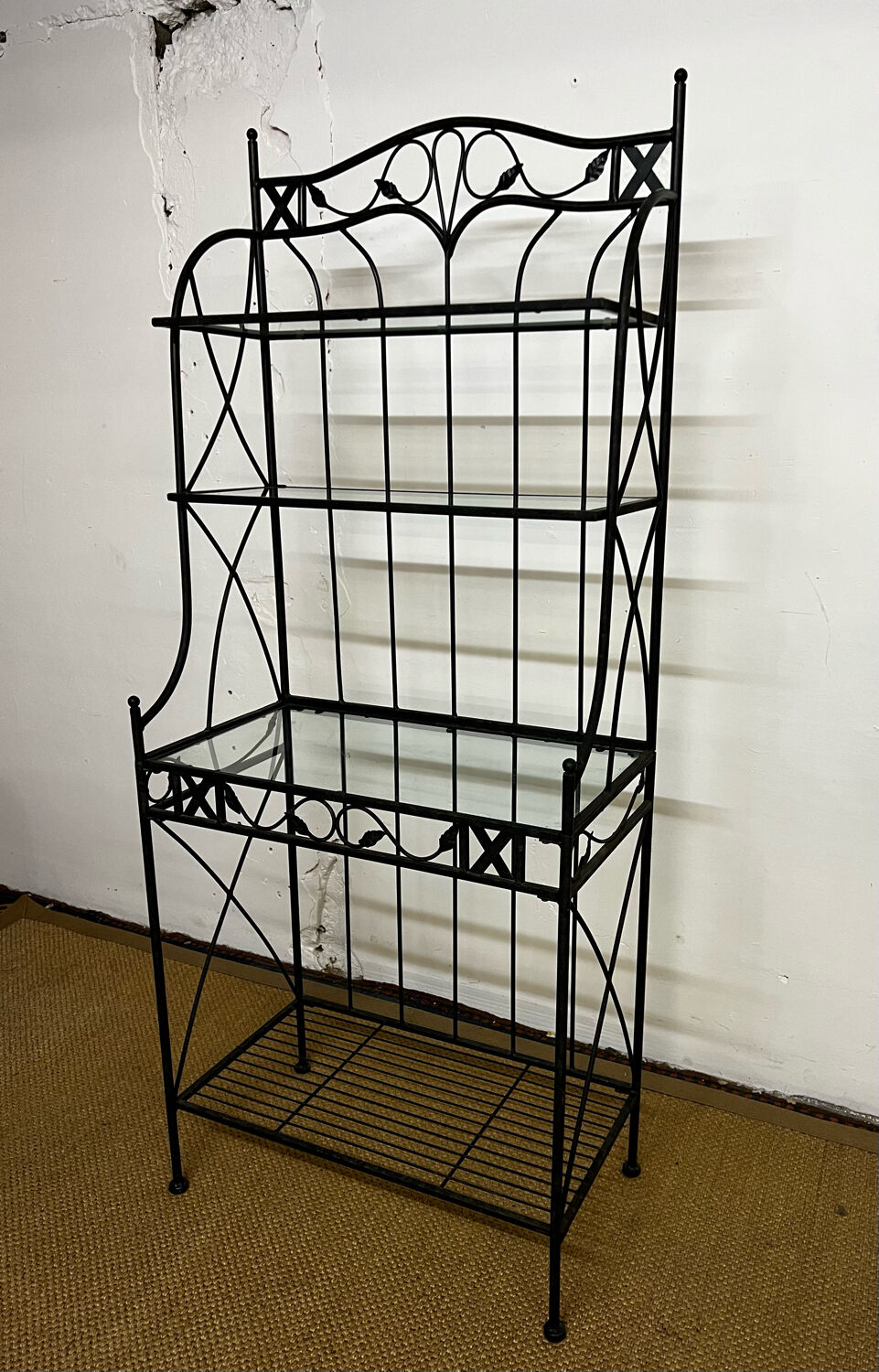 Antique wrought iron shelf