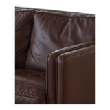 Stouby Møbelfabrik, two-seater sofa in mid-century style in brown leather, 1970s.