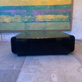 Smoked plexiglass coffee table Michel Dumas 70s