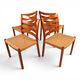 Niels Otto Møller Model 408, Set of 4 Teak Papercord Dining Chairs for J.L.