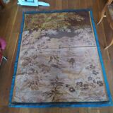old braided wall tapestry the wolf and the lamb