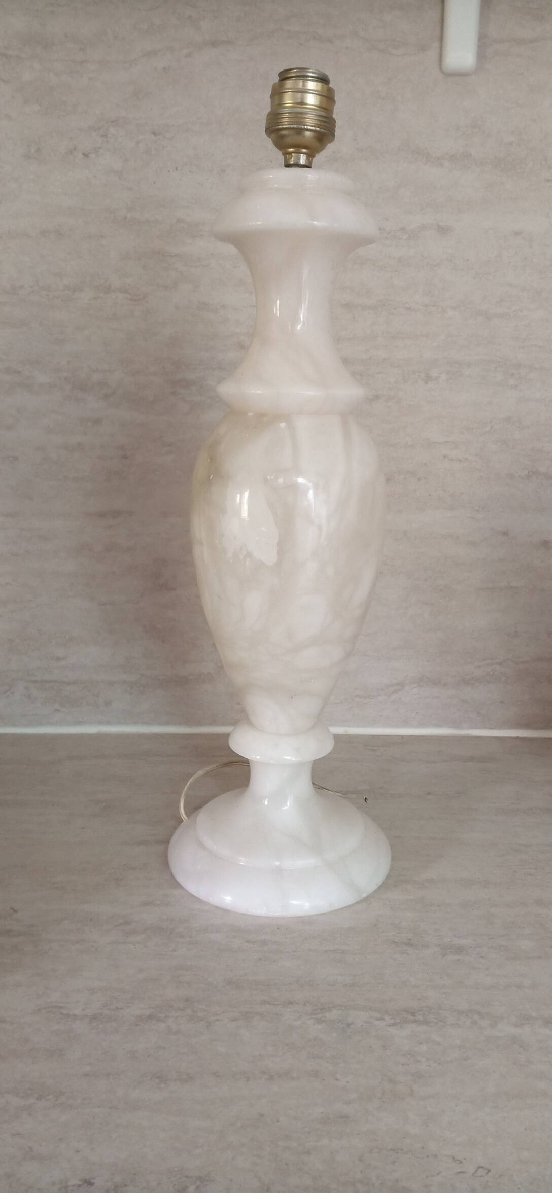 Alabaster baluster lamp base 48 cm