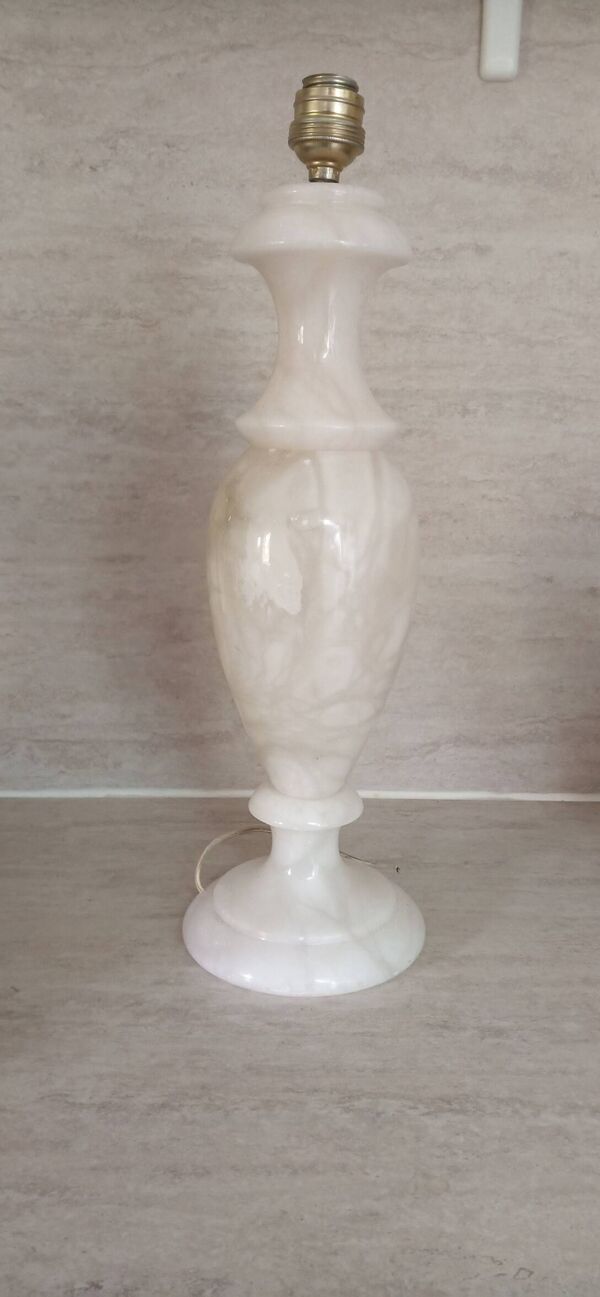 Pied de lampe balustre en albâtre 48 cm