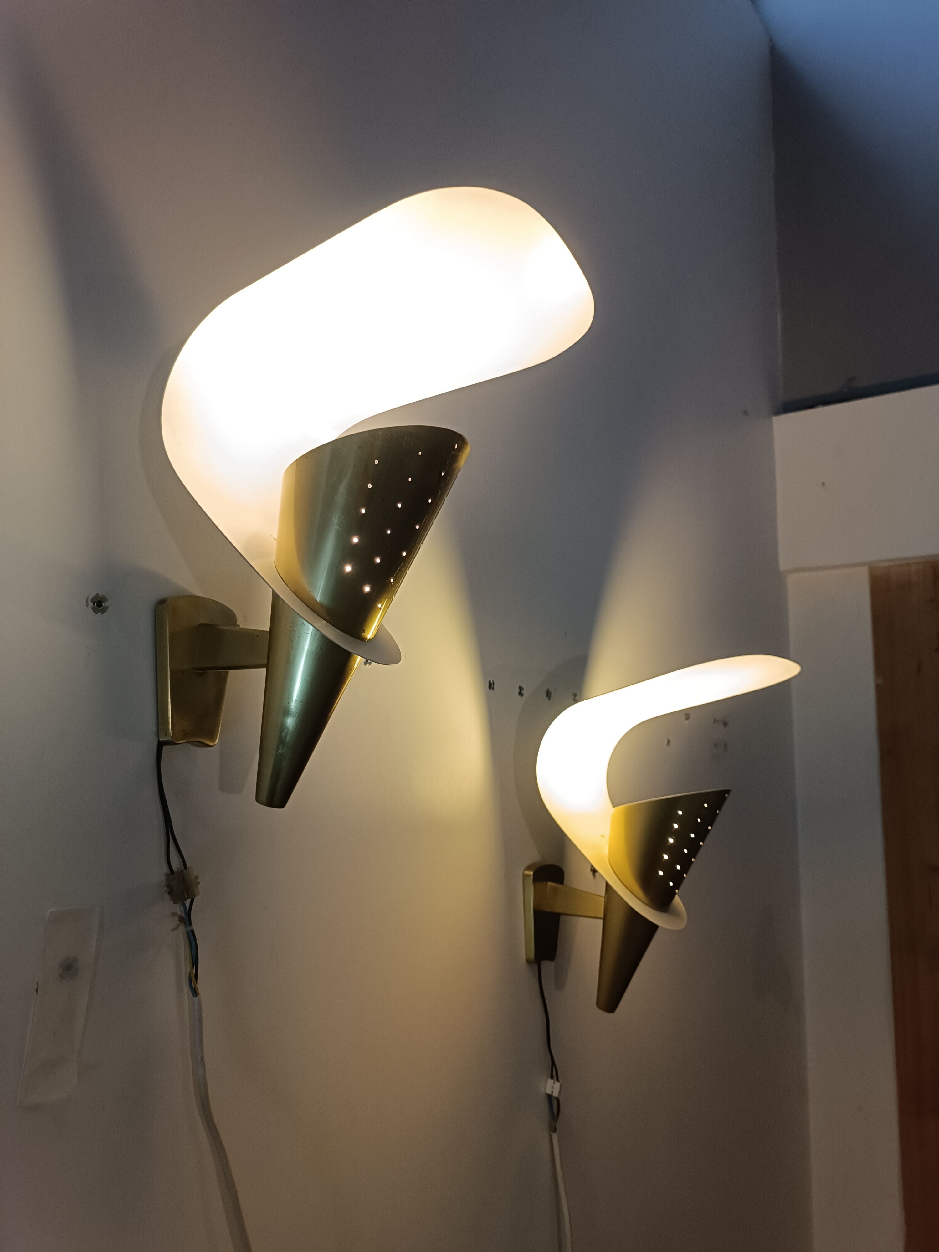Modernist wall sconces by Metalarte 1950-60