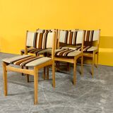 Set of 6 mid-century oak dining chairs by Uldum Mobelfabrik 1960s