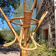 Vintage coat rack in bamboo and rattan