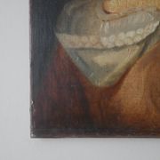 Old oil painting on canvas, countryside decoration, child portrait