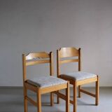 6 Minimalist pine dining chairs | Sweden | 1960s