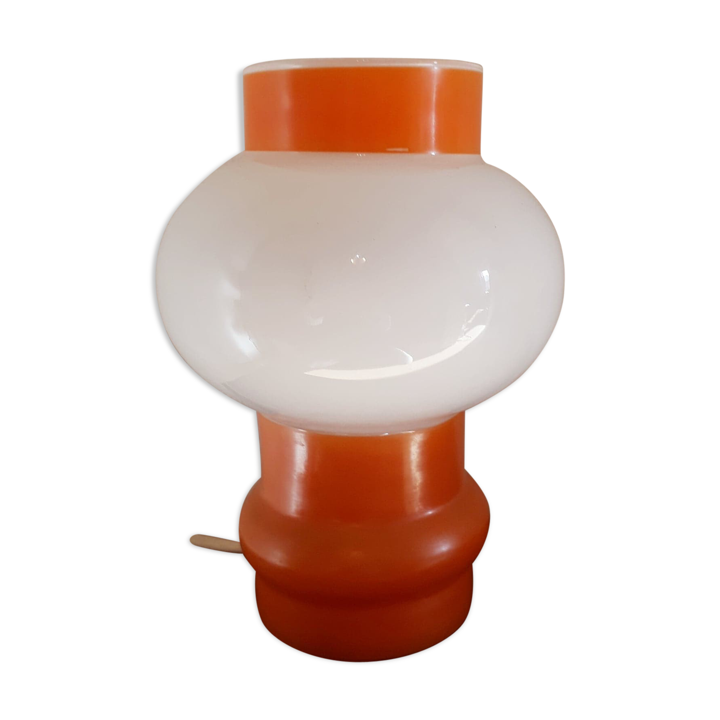 Two-coloured opaline mushroom lamp 70s