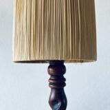 Turned wood lamp