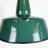 Large Industrial Green Enamel Factory Pendant Lamp, 1960s