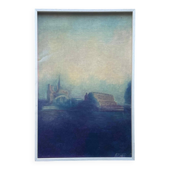 HST/P painting "Notre Dame de Paris" by Franco Pagnetti from Pesaro
