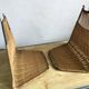 Wall shelves 50s metal and rattan