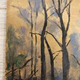 Huile sur panneau paysage vintage