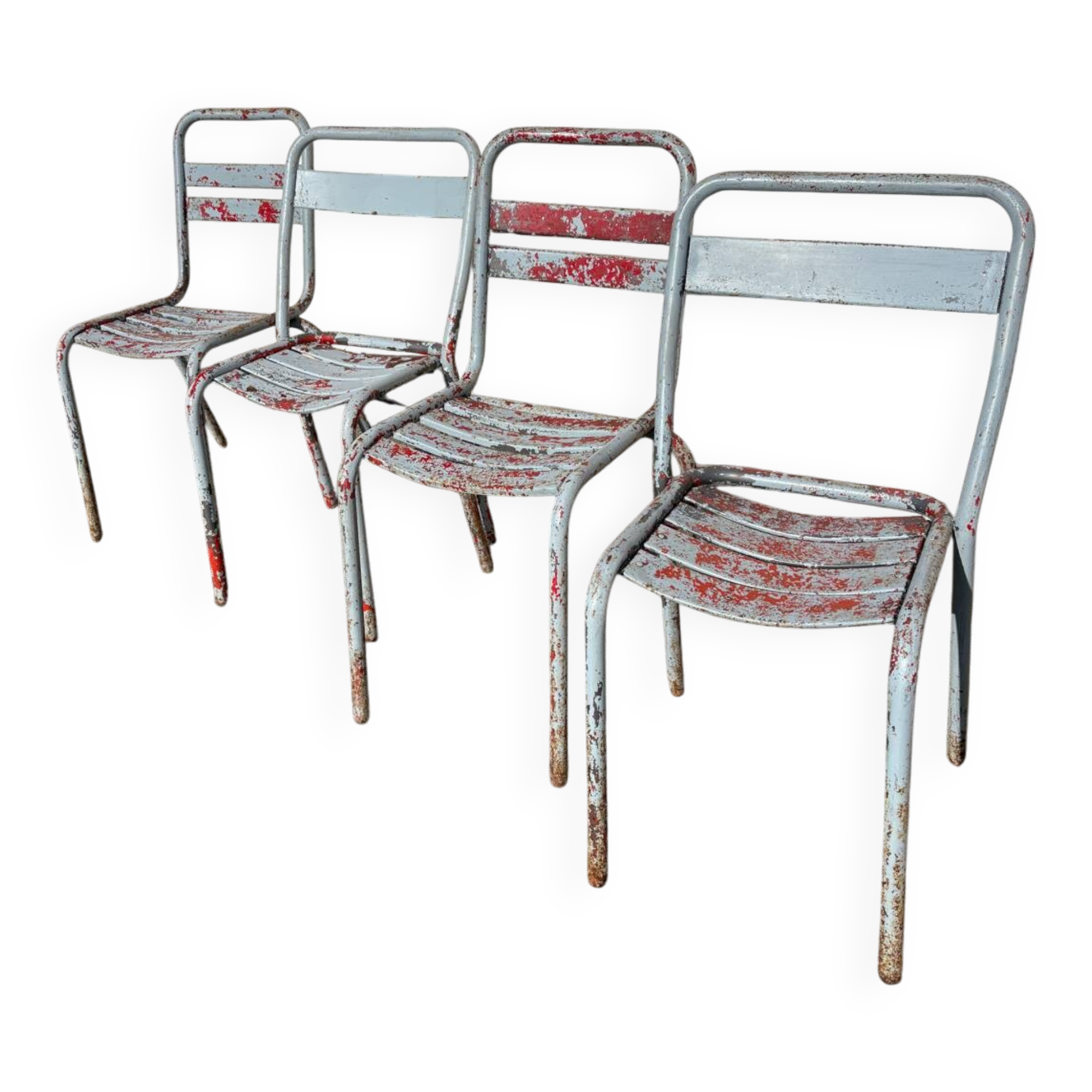 Set of 4 metal bistro chairs