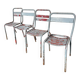 Set of 4 metal bistro chairs