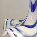 Blue & White Murano Glass Bell Pendant Ascribable to Mazzega, Italy, 1970s