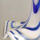 Blue & White Murano Glass Bell Pendant Ascribable to Mazzega, Italy, 1970s