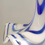 Blue & White Murano Glass Bell Pendant Ascribable to Mazzega, Italy, 1970s