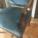 Vintage blue Regency style armchair