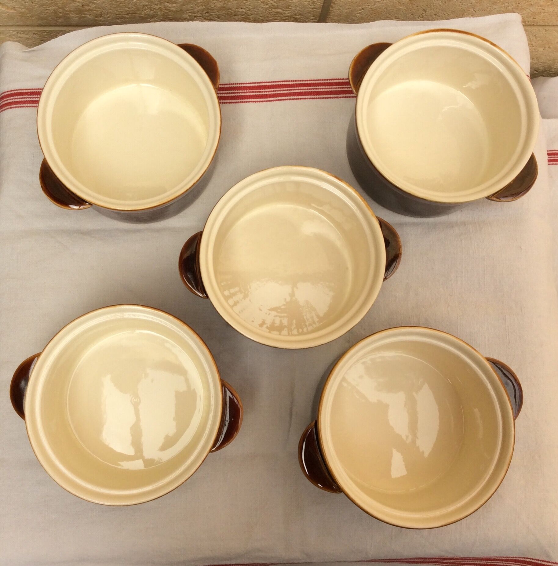 Set of 5 glazed ceramic pots villeroy & boch - vintage