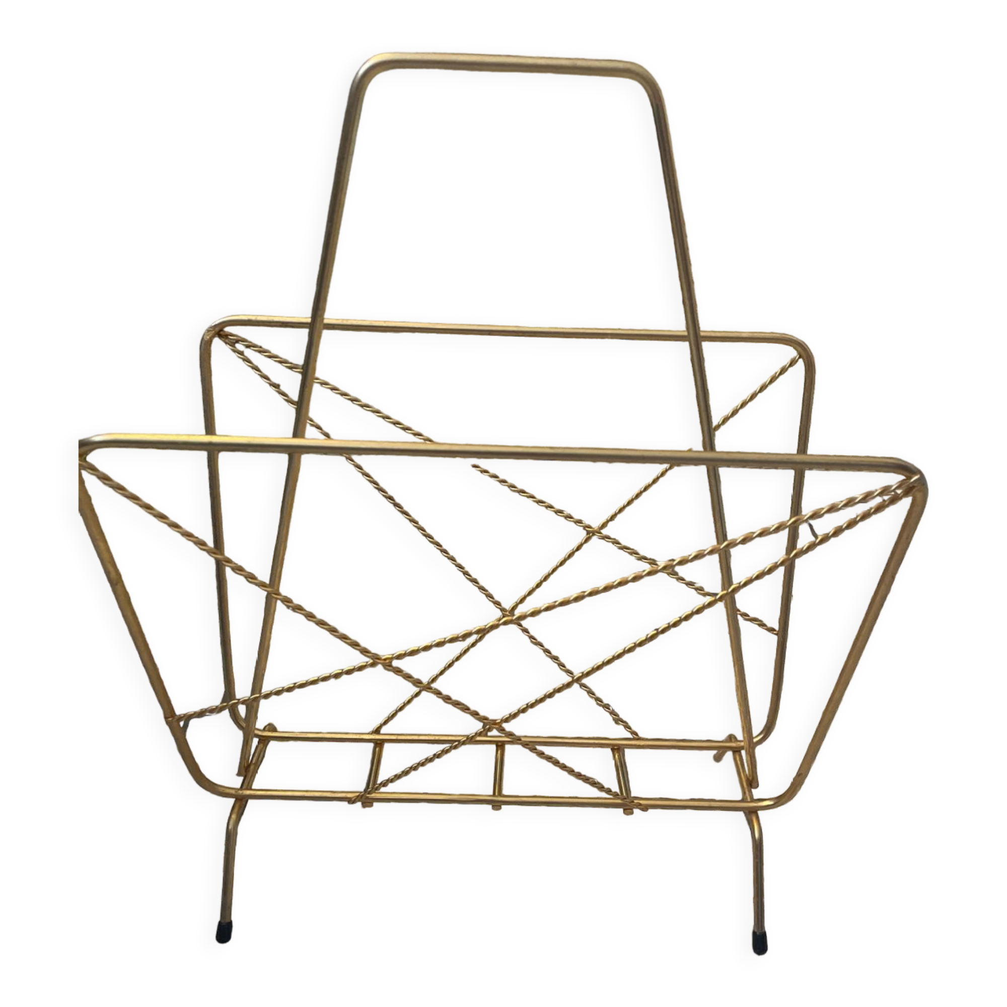 Vintage brass magazine holder - year 50-60