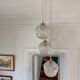 Triple suspension with vintage glass globes