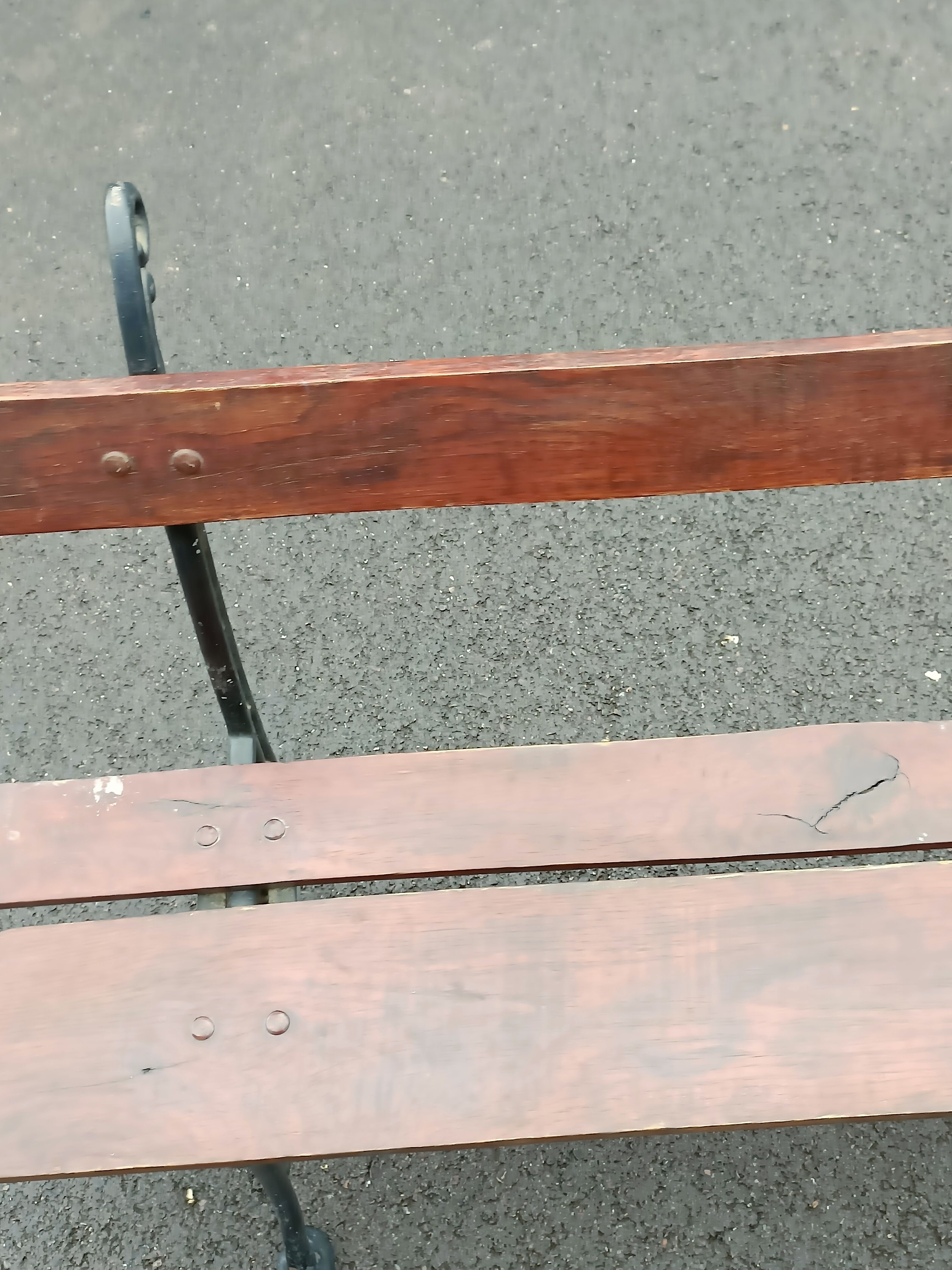 Old garden bench cast iron legs