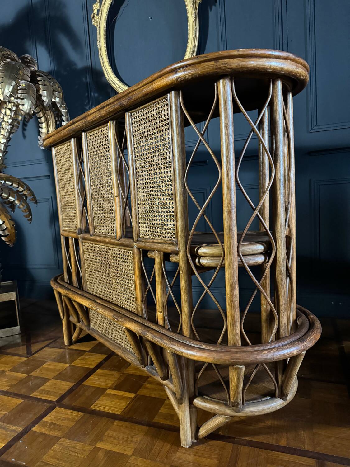 Rattan And Canework Bar From The 1970s - 20th