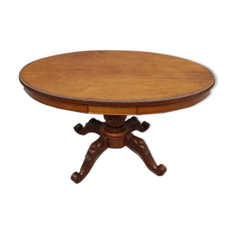 Oval side table XIX, mahogany foot