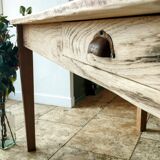 Farmhouse table in solid oak and pine, raw, washed, 212x93