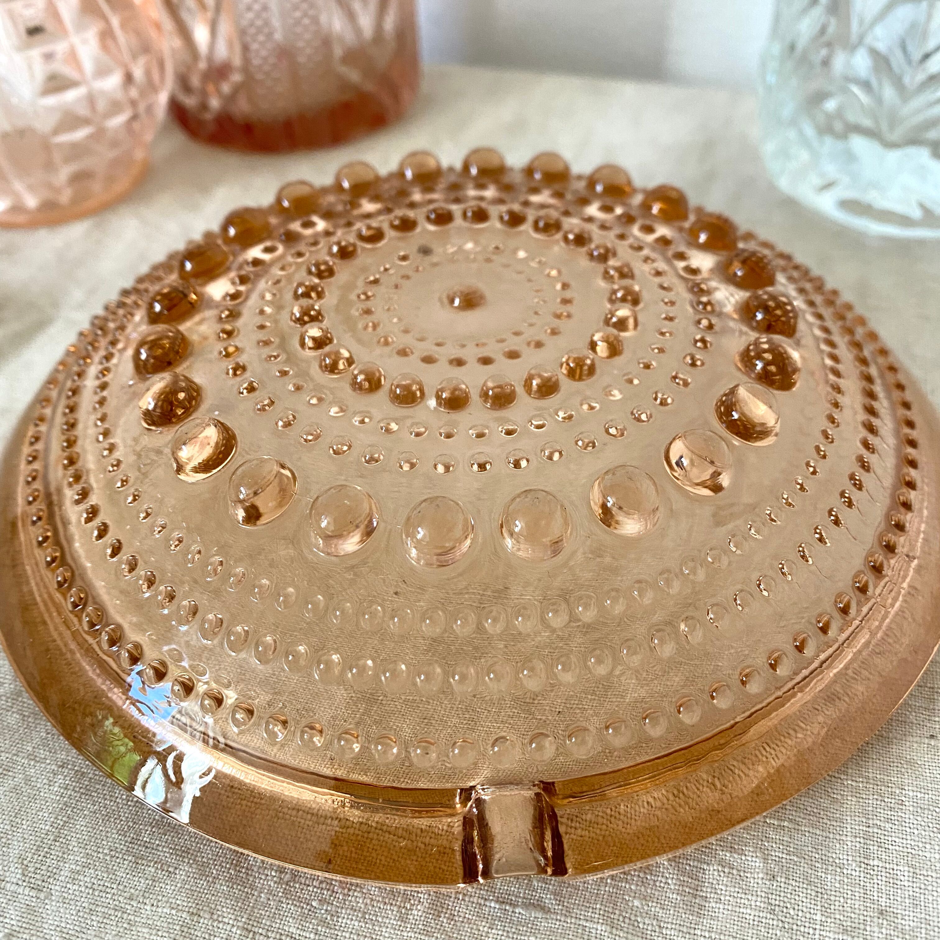 Pink glass ashtray