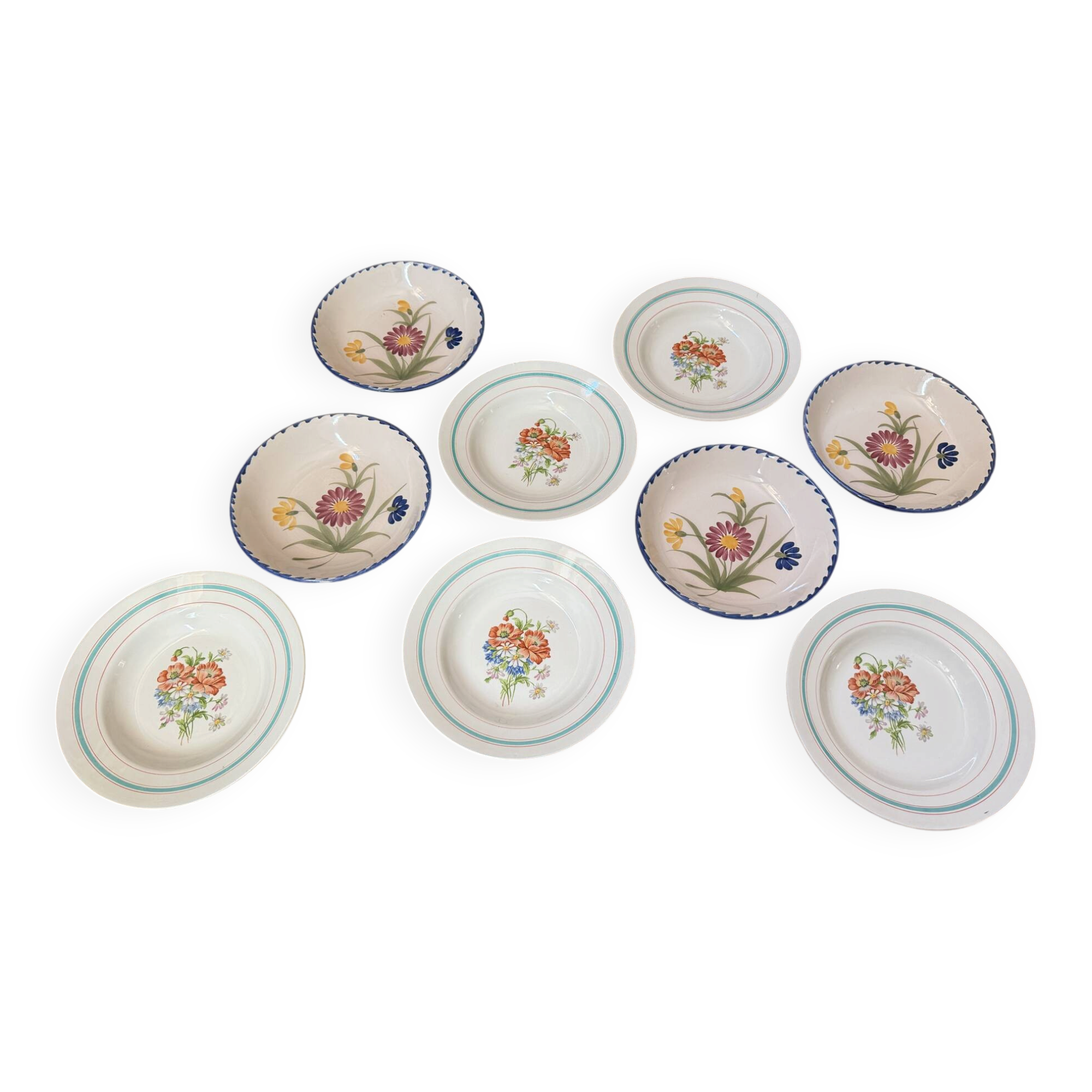 Mismatched deep plates service Saint Clément - Moulin Des Loups