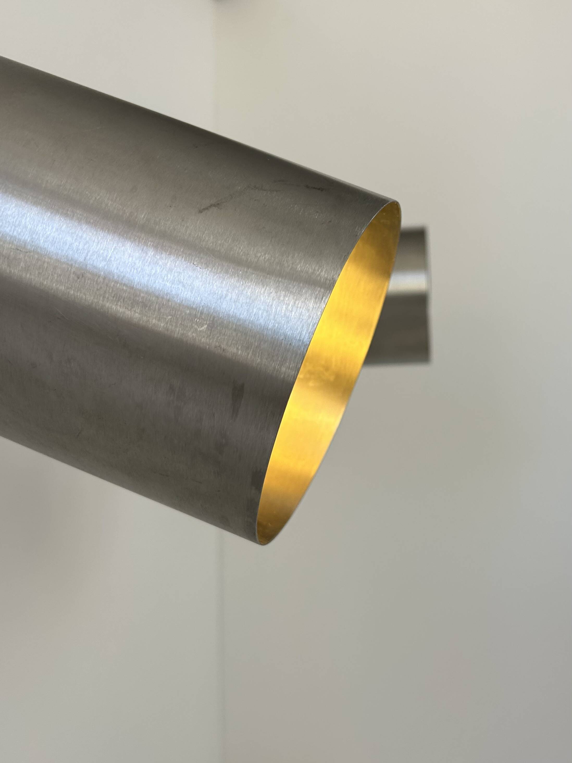 Pair of adjustable vintage wall lights, brushed metal, France, 1970.