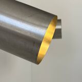 Pair of adjustable vintage wall lights, brushed metal, France, 1970.