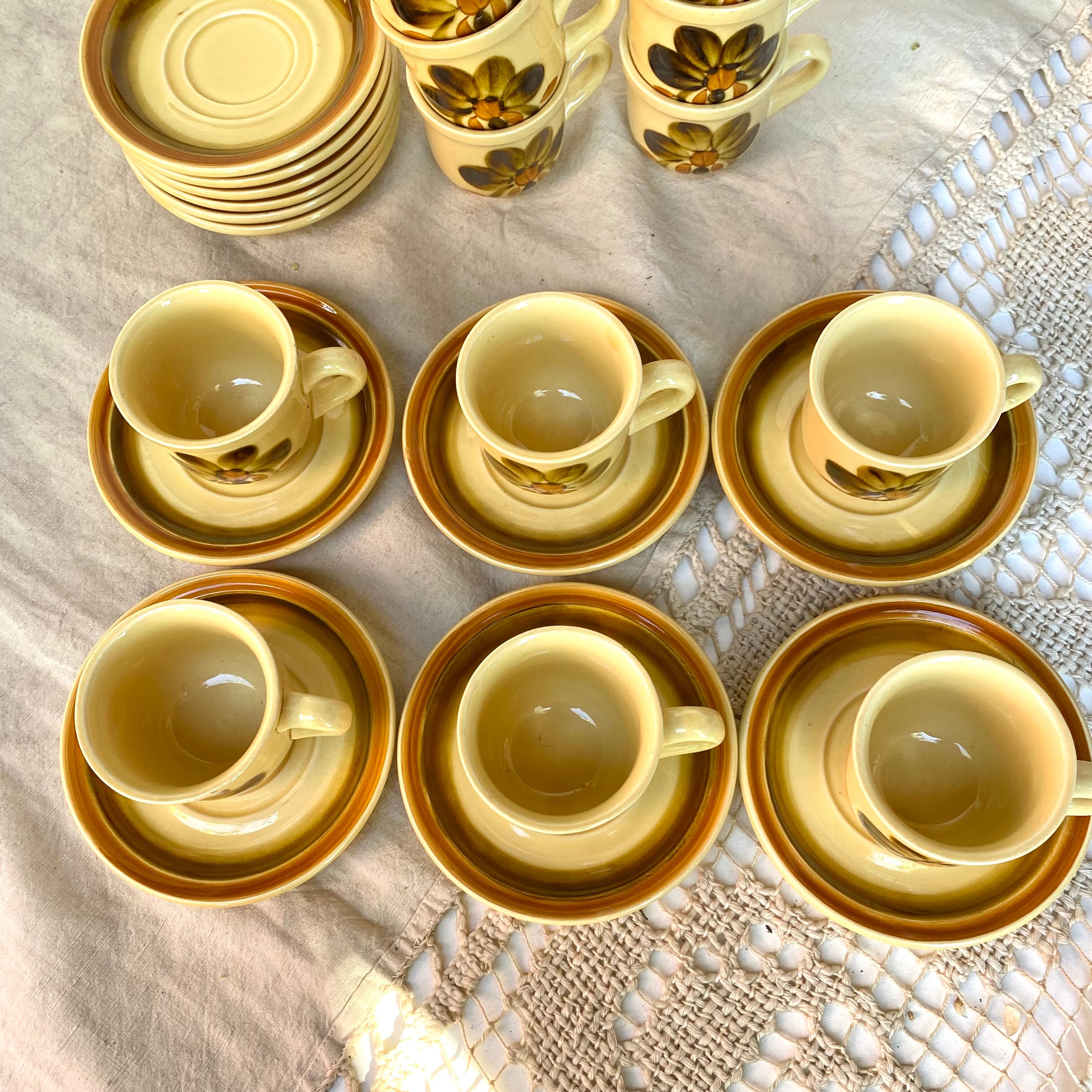 Vintage porcelain cups from Gien "Bamako"