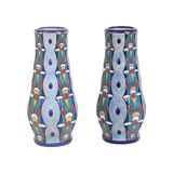 Paire de Vases Amphores Art Déco Céramique Emaillée 1915