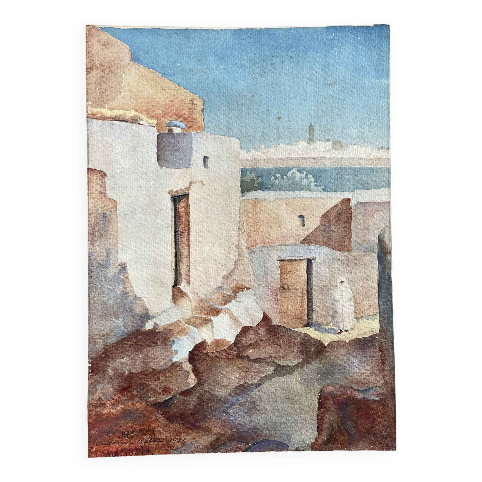 Watercolor dated 1925 / Rabat, Morocco