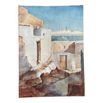 Watercolor dated 1925 / Rabat, Morocco