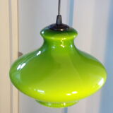 Green opaline pendant lamp 1970