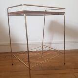 Metal and wood end table