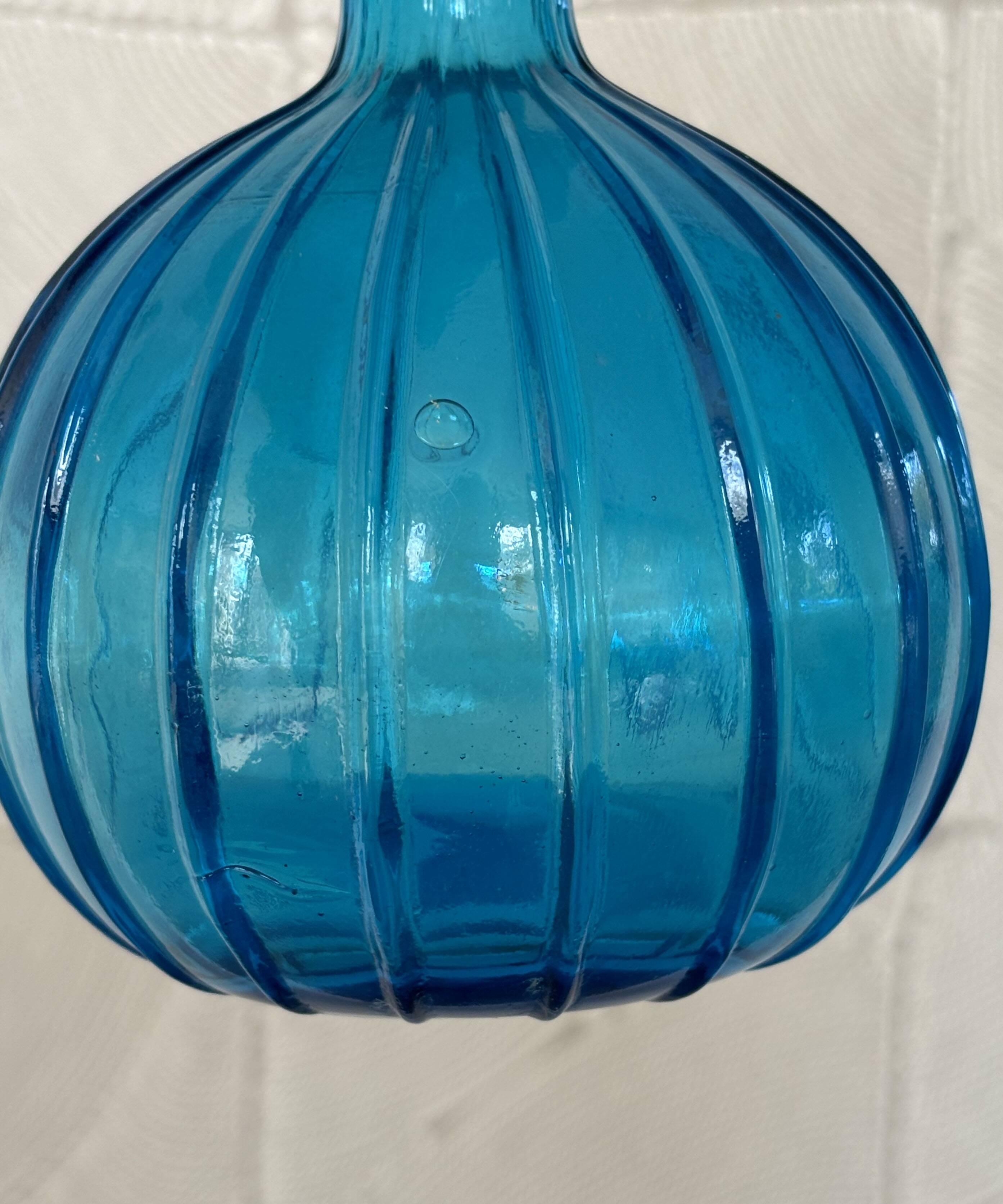 Vintage Empoli Glass Decanter with Stopper, Italy, 1960s