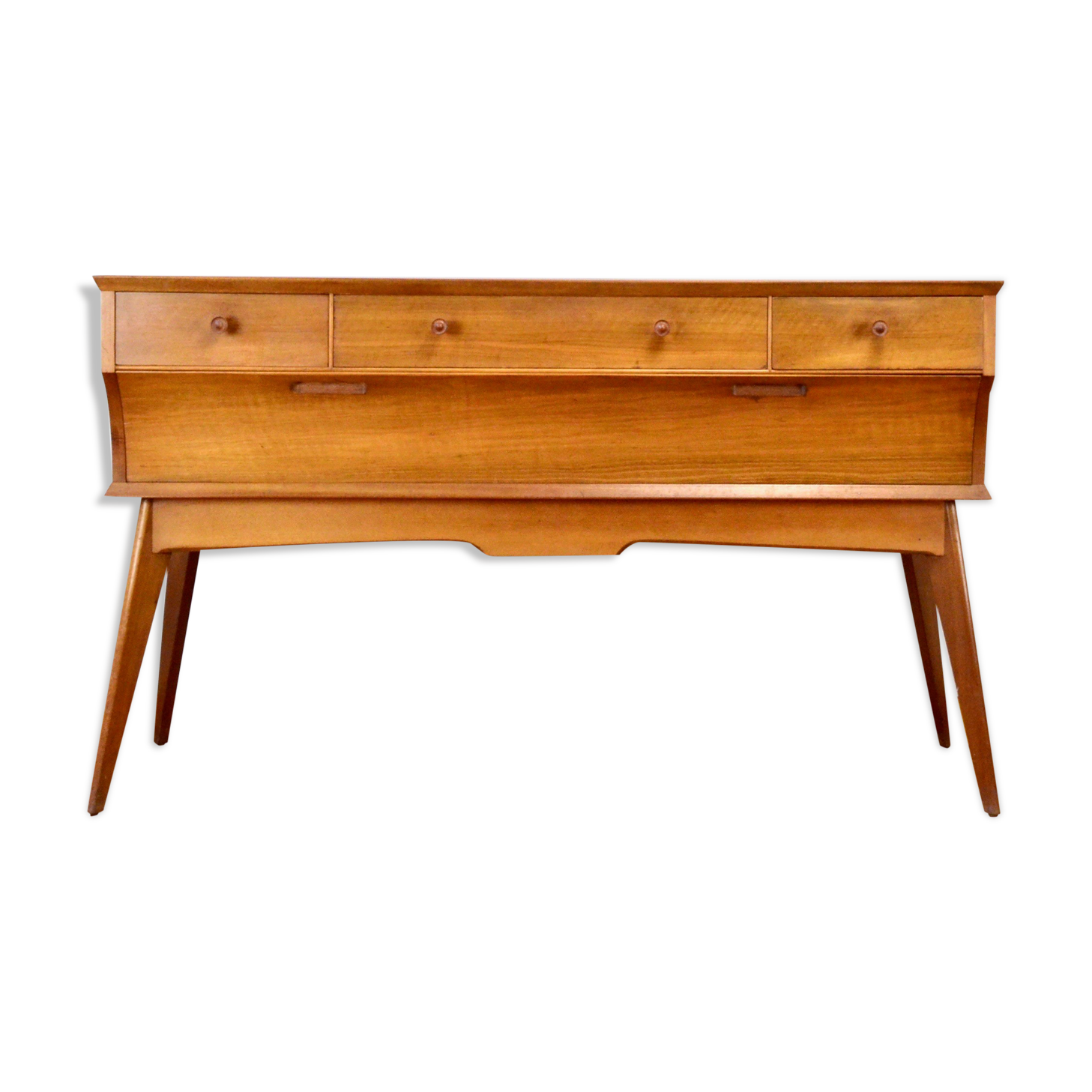 Midcentury Alfred Cox console in walnut, modern, danish style, vintage, scandinavian