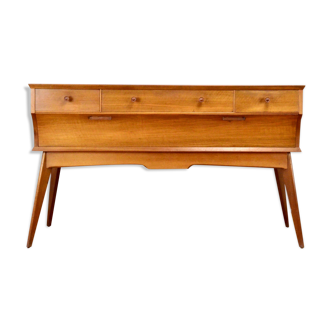 Midcentury console en noyer, Alfred Cox moderne, style danois, vintage, scandinave