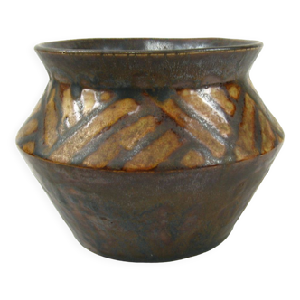 Vase en grès à glaçure marron, Charles Greber
